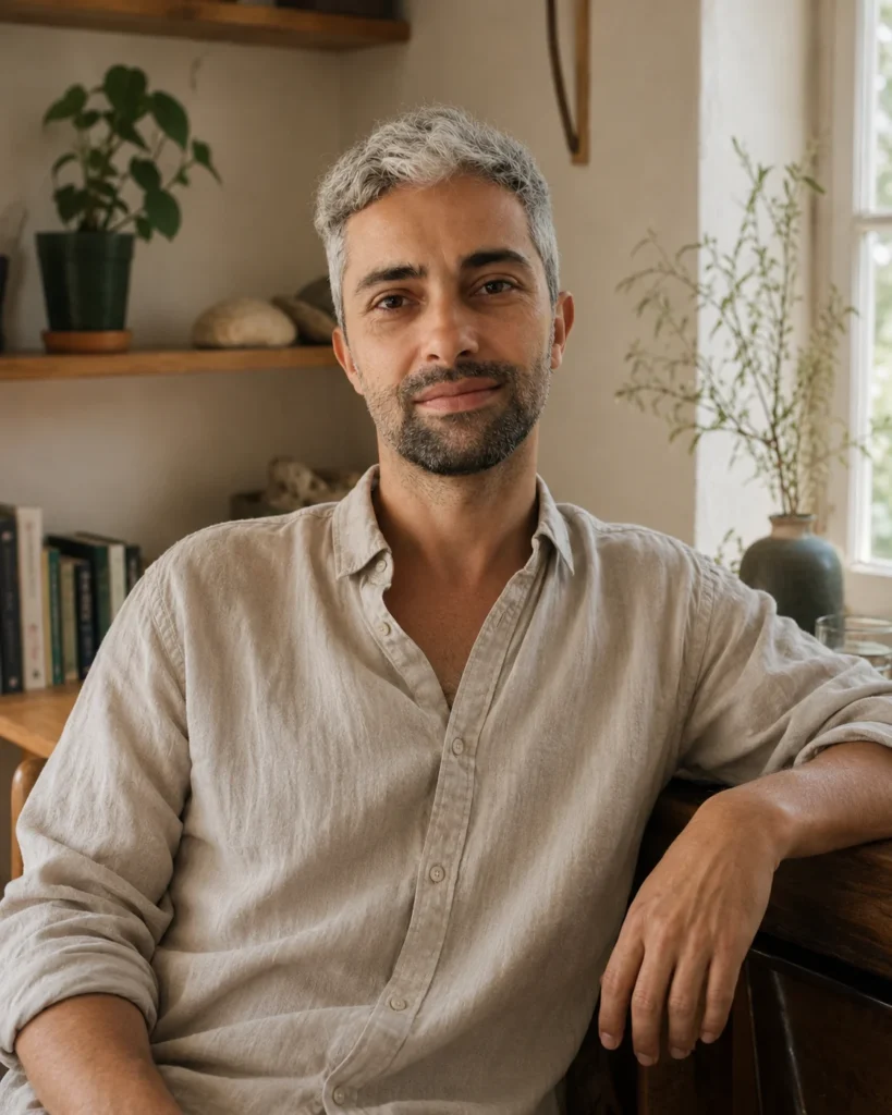 Amar seated beside a window at home.
