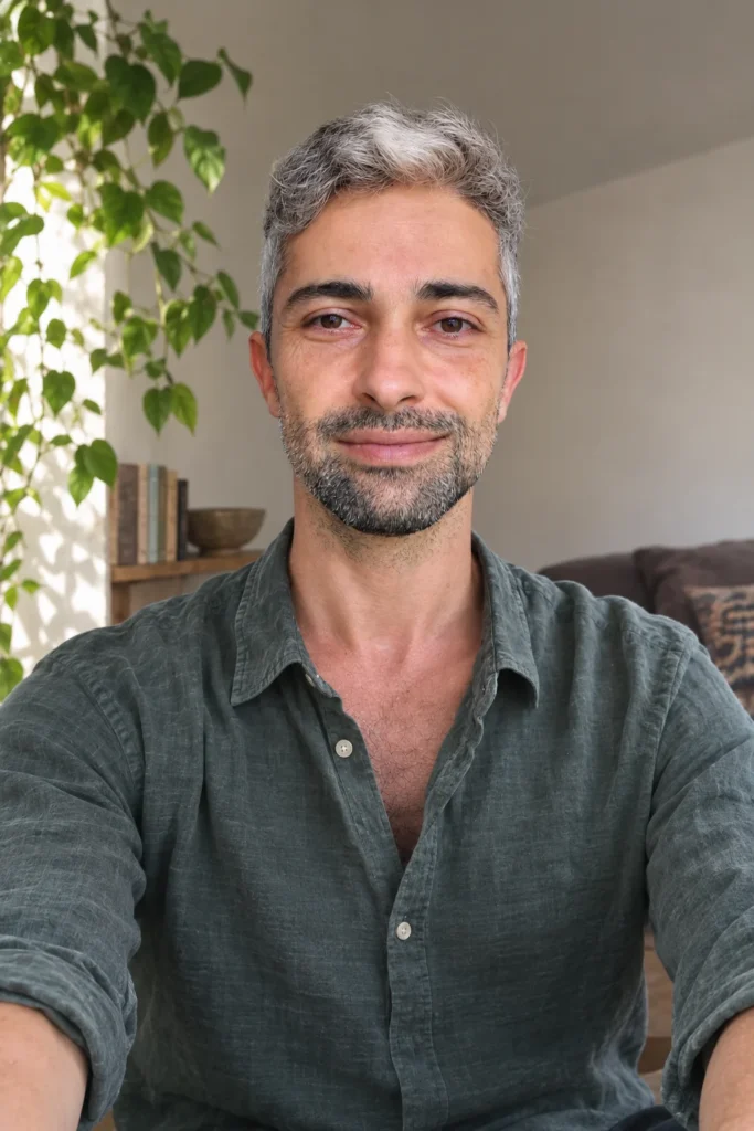 Amar Delite in a softly lit room.